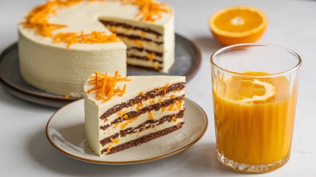 Tranches de cake moelleux aux zestes d'orange, décorées de tranches d'orange confites
