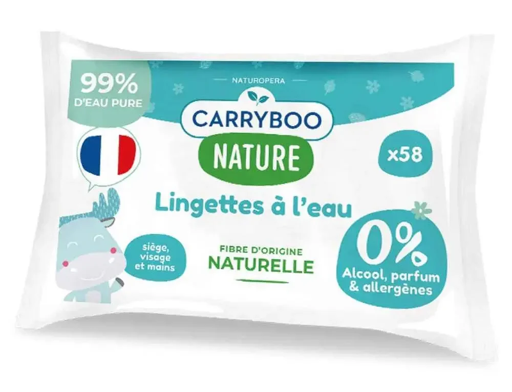 Lingettes à l’eau sans parfum – Douces et naturelles pour la peau sensible.