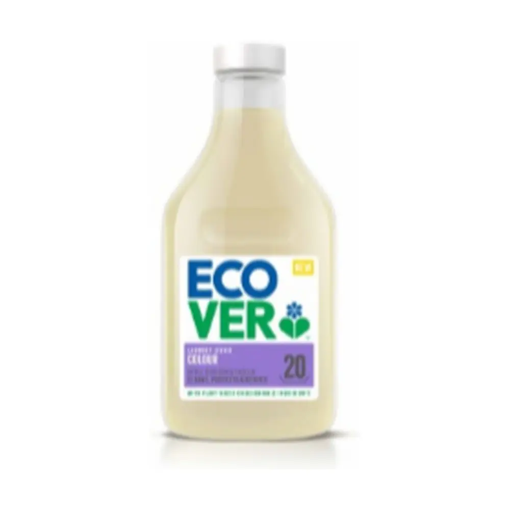 Bouteille de Lessive Écolo 1L, étiquette verte et design minimaliste, liquide hypoallergénique à base d'ingrédients végétaux.