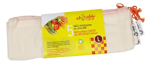 Sacs à vrac réutilisables en coton bio – Idéal pour un mode de vie zéro déchet.