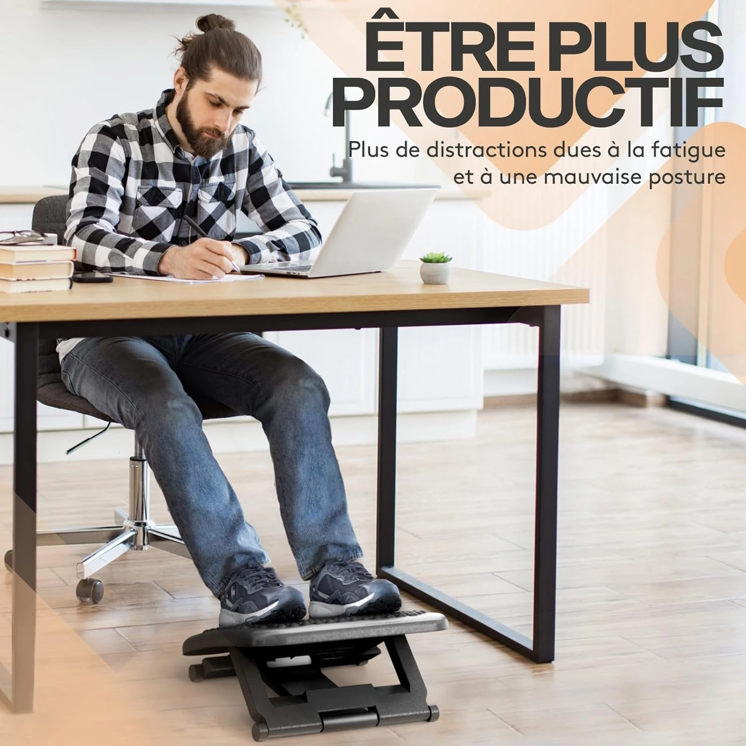 Repose-pieds ergonomique pour home office – circulation et posture